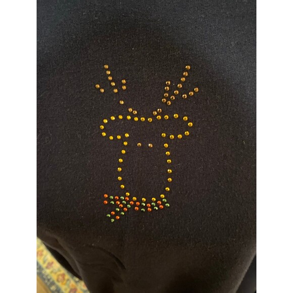 Callan Navy Christmas Sweatshirt  Holiday Reindeer Rudolph on Front Size XL - Picture 2 of 7